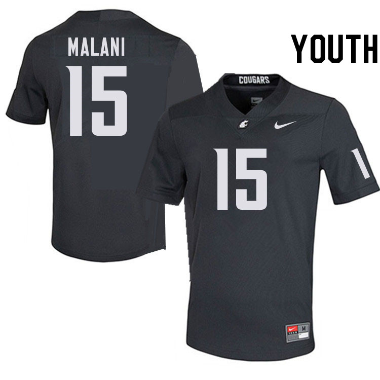 Youth #15 Nusi Malani Washington State Cougars College Football Jerseys Stitched-Charcoal